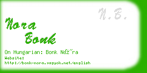 nora bonk business card